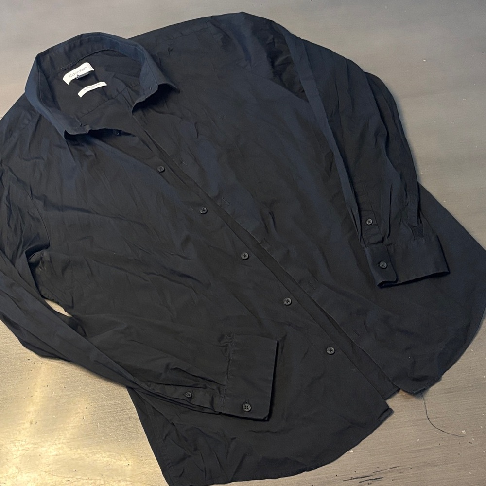 Calvin Klein Black Stretch-Cotton Shirt